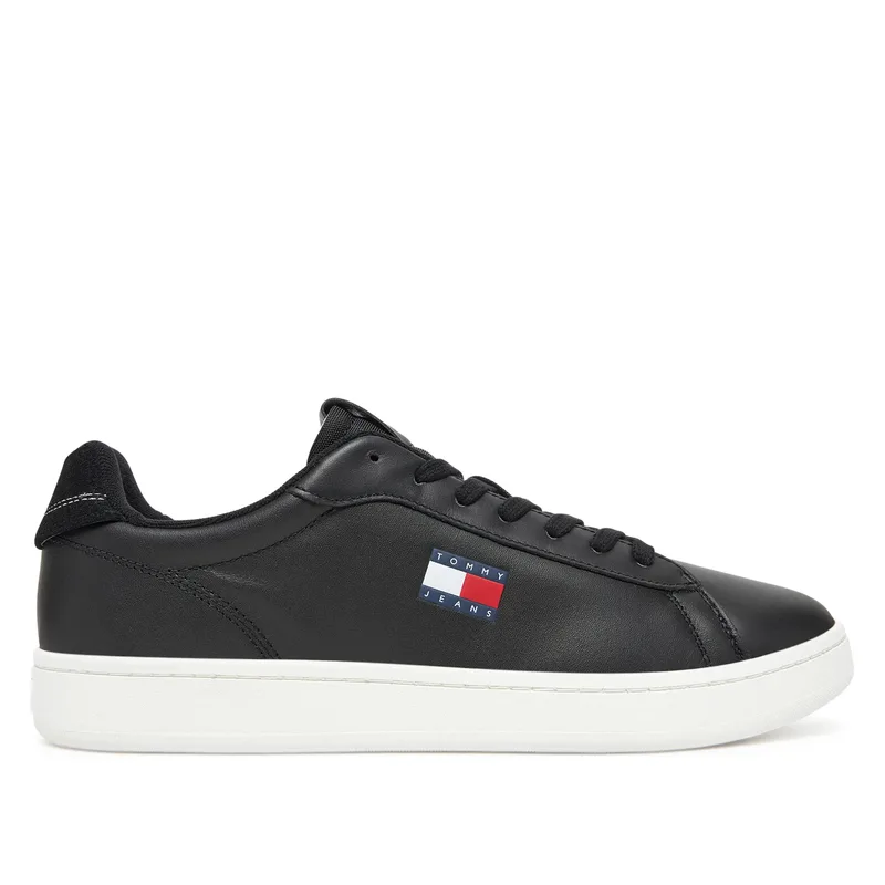 Ανδρικά Δερμάτινα Sneakers Tommy Hilfiger EM0EM01596 BDS Μαύρα