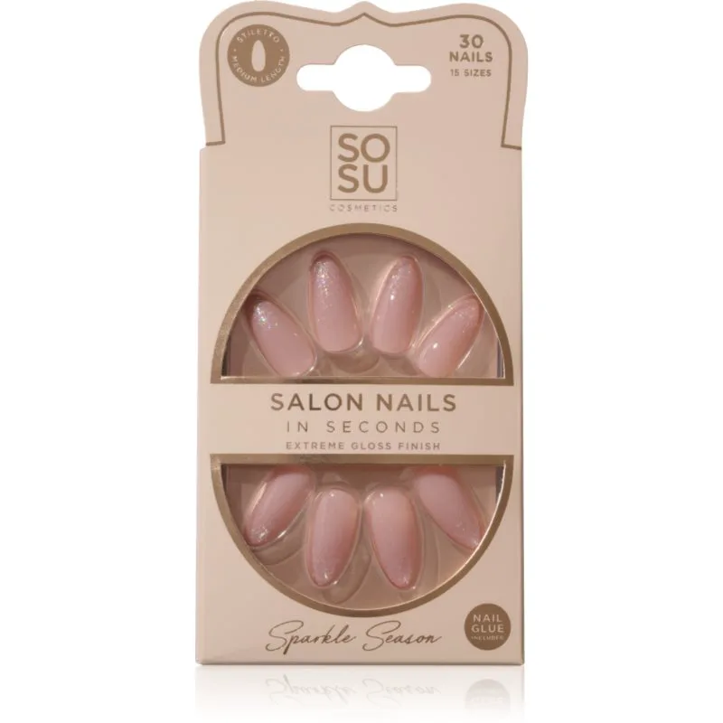 SOSU Cosmetics Salon Nails Ψεύτικα νύχια απόχρωση Sparkle Season 30 τμχ