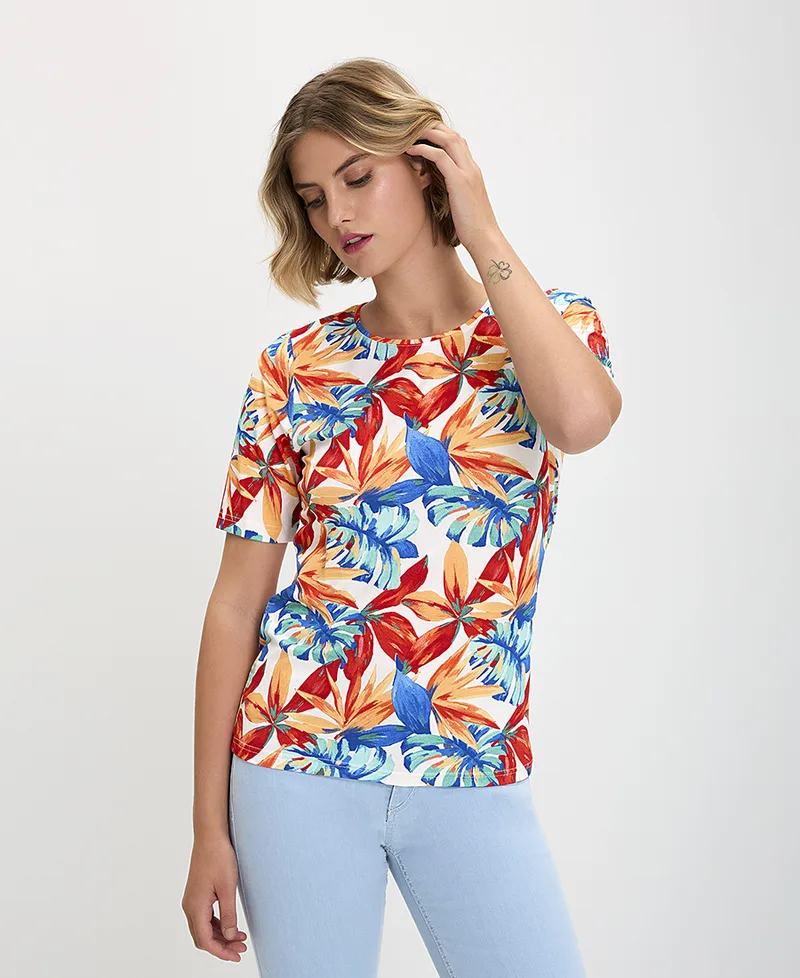 T-Shirt Floral Print σε Εμπριμέ