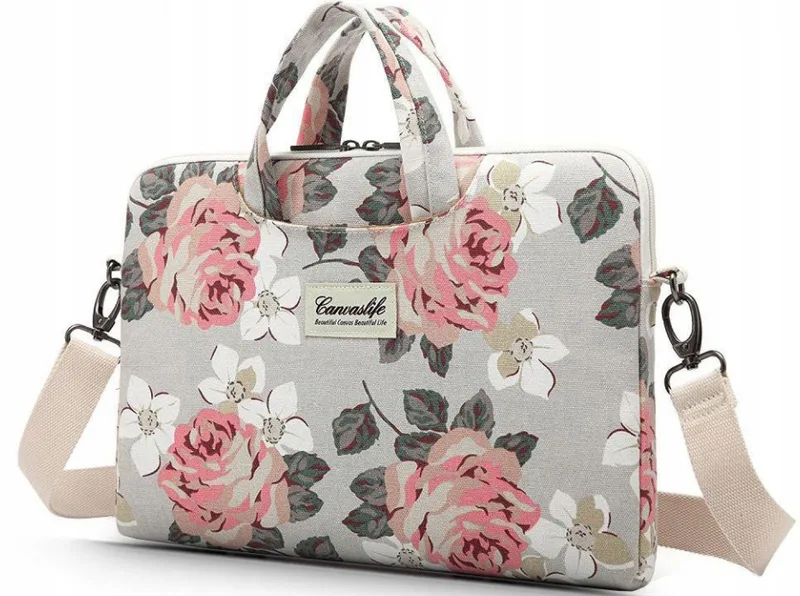 Tech-Protect CanvasLife Briefcase - Τσάντα Μεταφοράς Laptop 15"-16'' - White Rose (5906735410297)