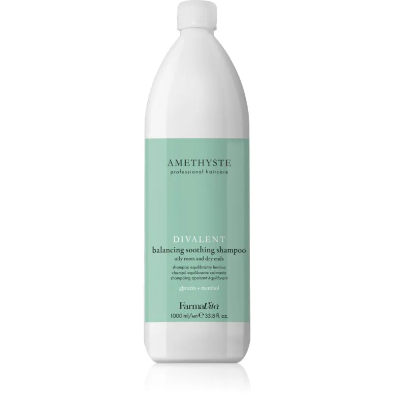 FarmaVita Amethyste Advance Divalent καταπραϋντικό σαμπουάν για ξηρά άκρα μαλλιών 1000 ml