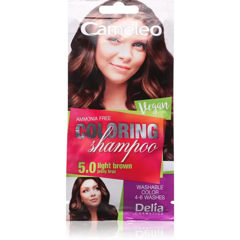 Delia Cosmetics Cameleo Coloring Shampoo σαμπουάν με χρώμα για τα μαλλιά απόχρωση 5.0 Light Brown 40 ml