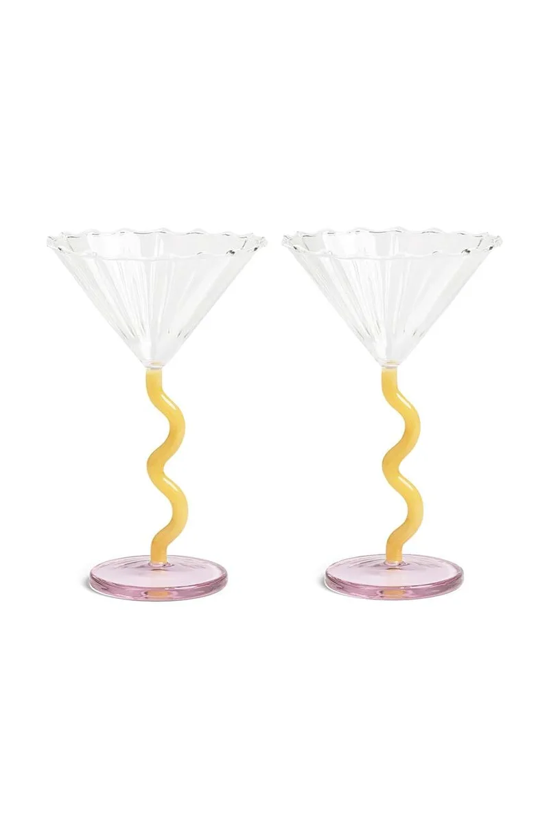 Σετ ποτηριών κρασιού &k amsterdam Coupe Curve Caramel 2-pack