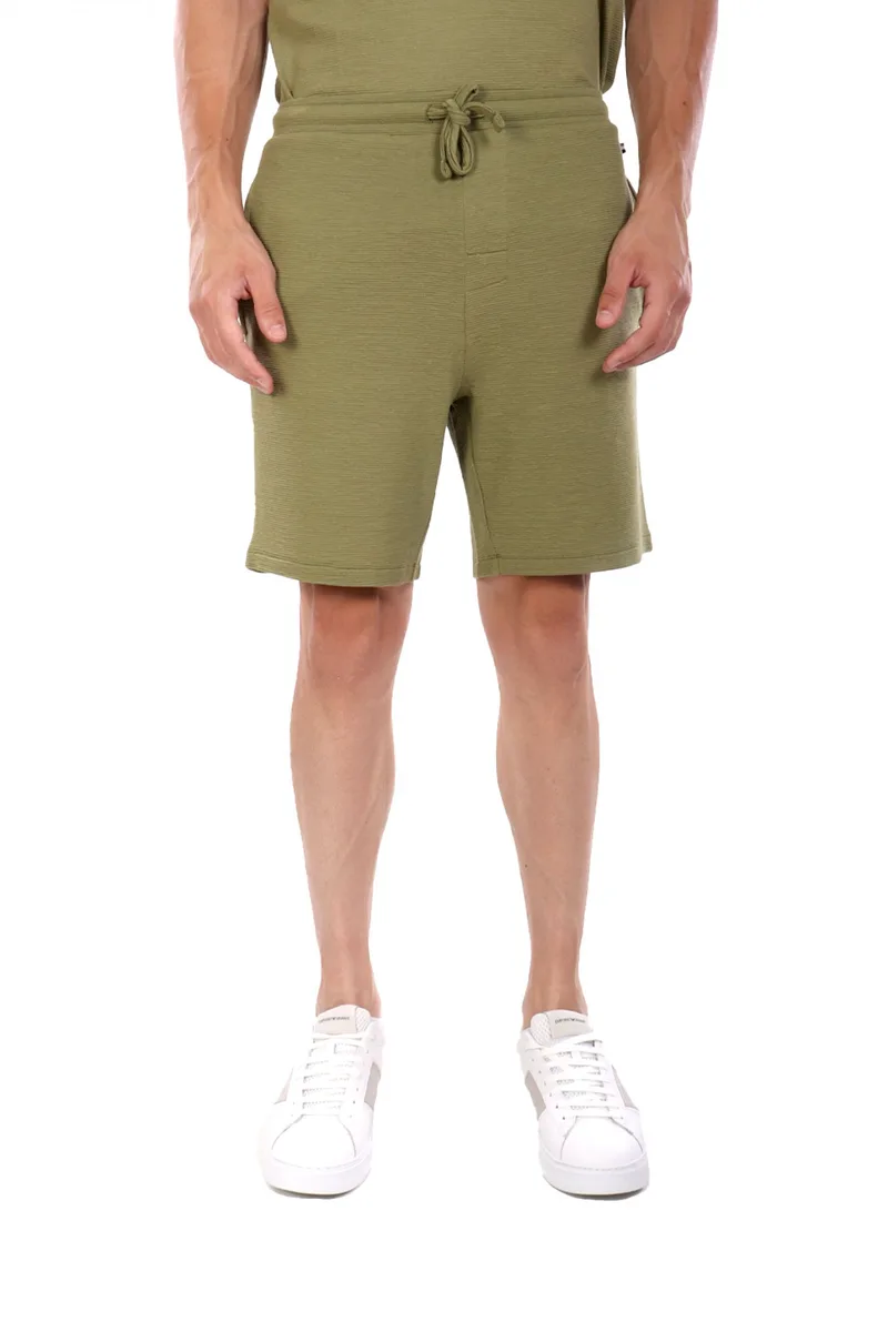 BOSS HOMEWEAR ΒΕΡΜΟΥΔΑ ΦΟΥΤΕΡ RIB SHORTS ΧΑΚΙ