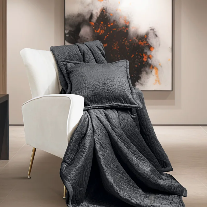 Κουβέρτα Καναπέ 130X170 + Μαξιλαροθήκη Guy Laroche Bolzano Anthracite (130x170)