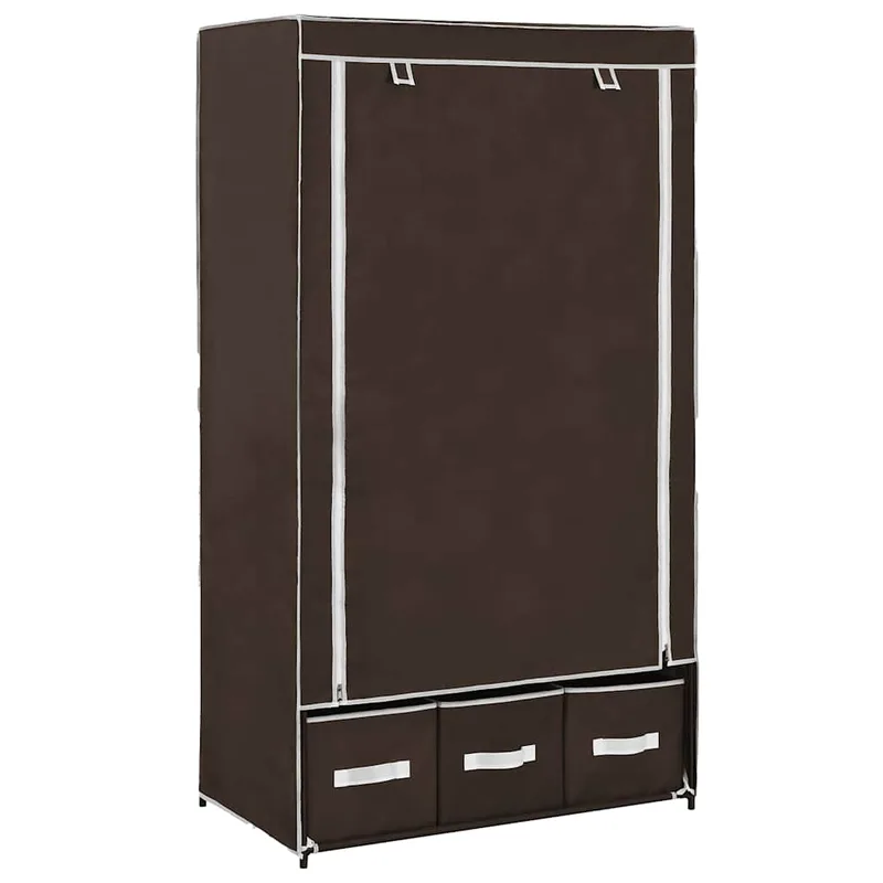 vidaXL Ντουλάπα Καφέ 87x49x159 εκ. Ύφασμα
