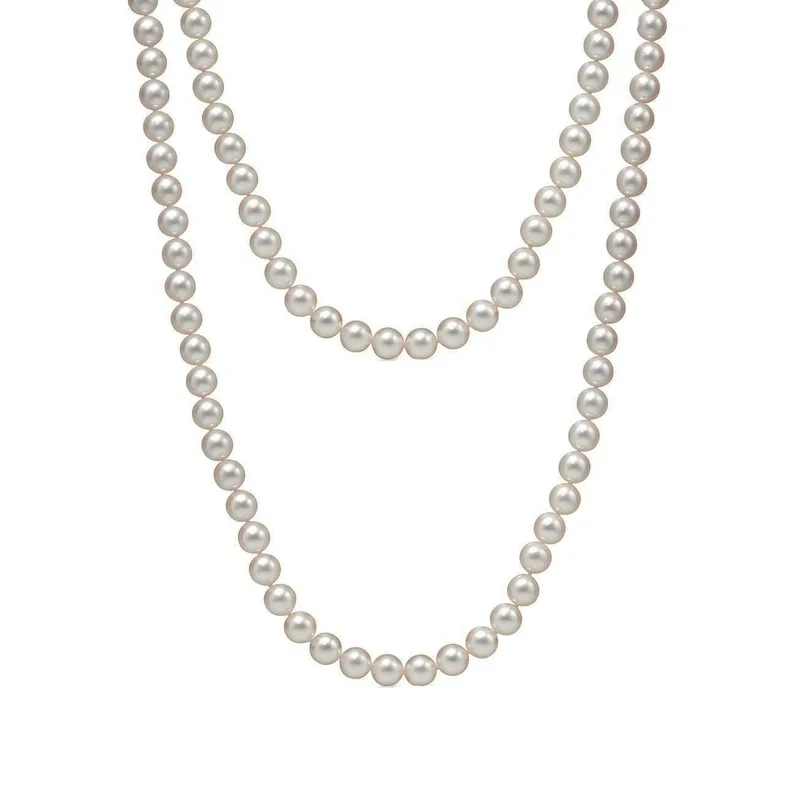Jt Χειροποίητο μακρύ κολιέ μαργαριτάρια shell pearls άσπρα