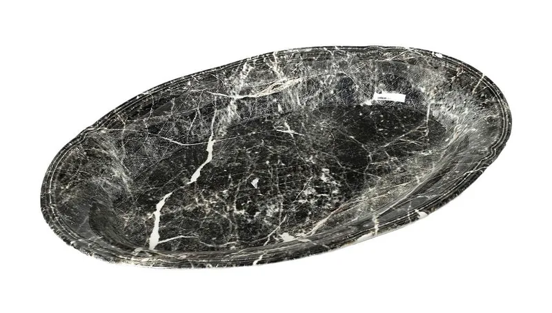 Πιατέλα Σερβιρίσματος Stoneware Μαύρη Marble ESPIEL 33x22εκ. RPM206K2 (Σετ 2 Τεμάχια) (Χρώμα: Μαύρο, Υλικό: Stoneware) - ESPIEL - RPM206K2