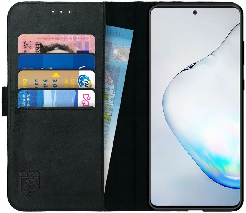 Κόκκινο Deluxe Δερμάτινη Θήκη Πορτοφόλι Samsung Galaxy Note 10 Lite - Black (8719246233708)