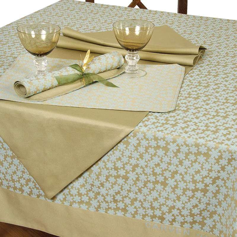 Τραπεζομάντηλο (Σετ 6 Τμχ) 160X160 Viopros Carven 6016 Μπεζ (160x160)