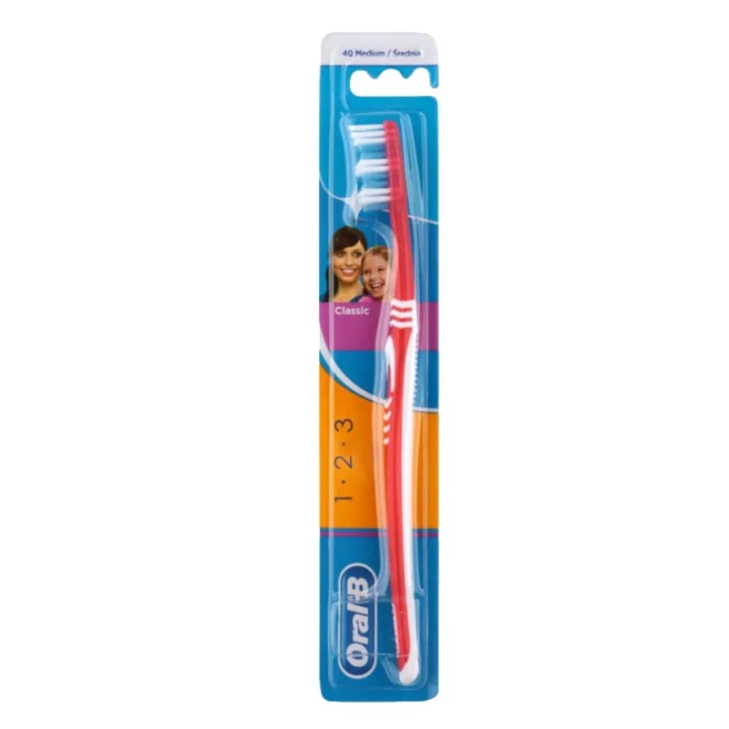 ΟΔΟΝΤΟΒΟΥΡΤΣΑ ORAL-B 1-2-3 CLASSIC ΚΟΚΚΙΝΗ ΜΕΤΡΙΑ