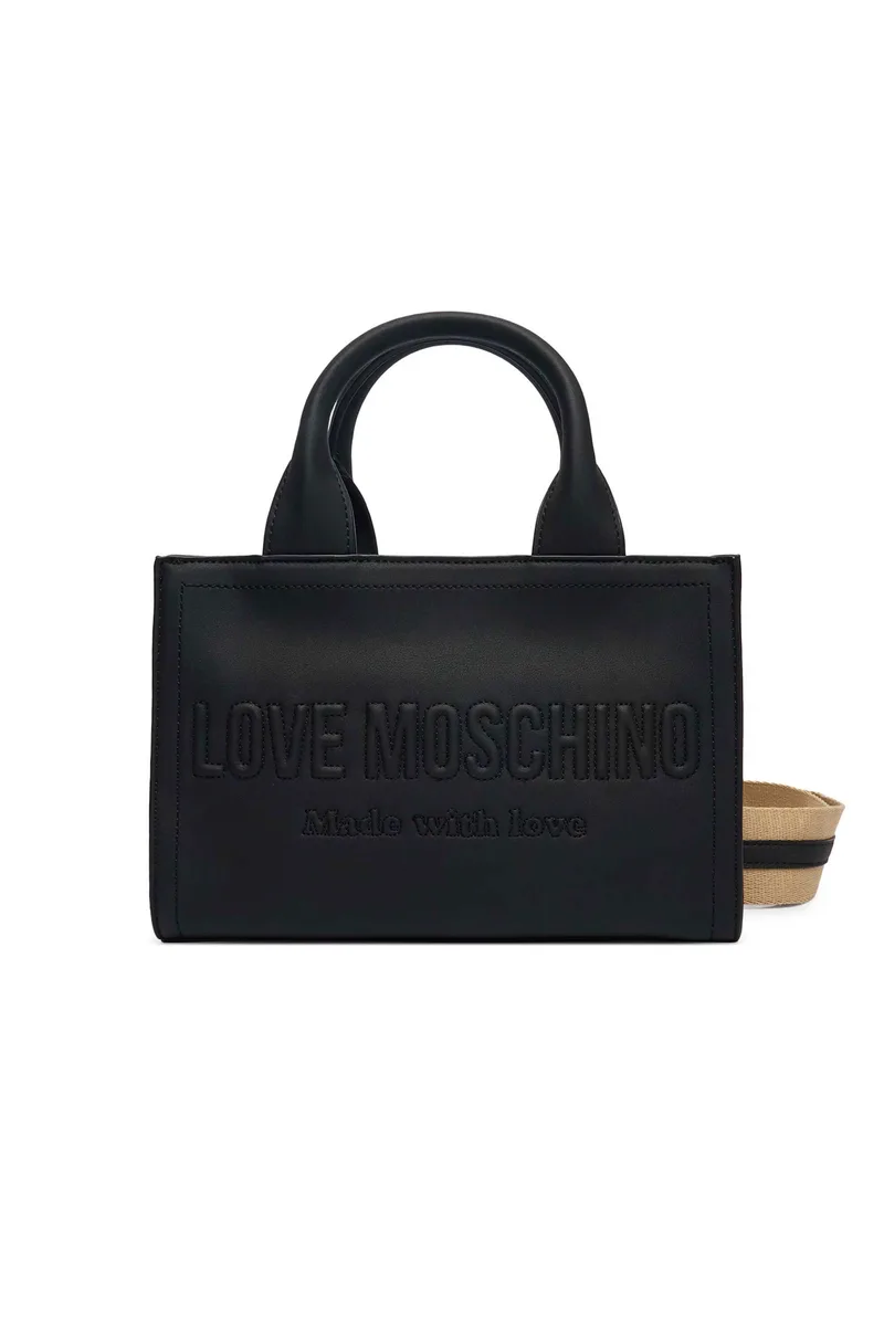Love Moschino γυναικεία τσάντα χειρός με ανάγλυφο λογότυπο - JC4044PP1OLE0 Μαύρο