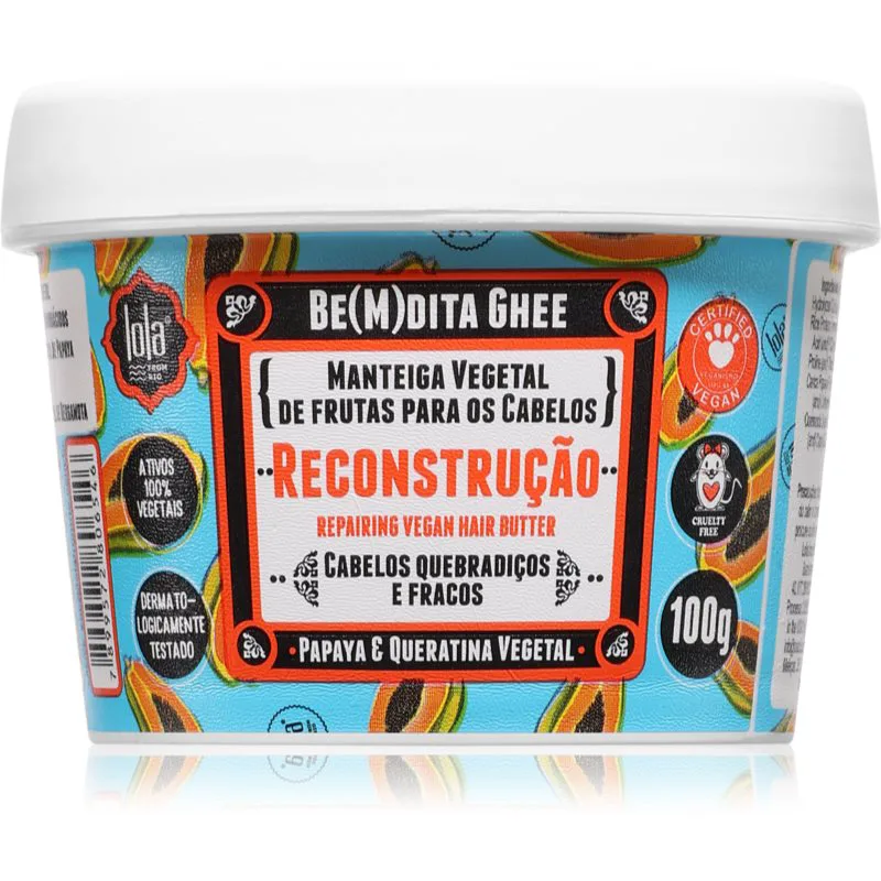 Lola Cosmetics BE(M)DITA GHEE RECONSTRUÇÃO Αναπληρωτική μάσκα για κατεστραμμένα μαλλιά 100 γρ