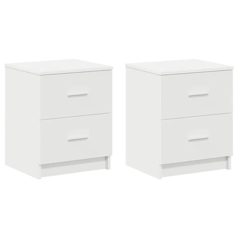 vidaXL Κομοδίνα 2 τεμ. με 2 Συρτάρια Λευκά 40x36x50 εκ.