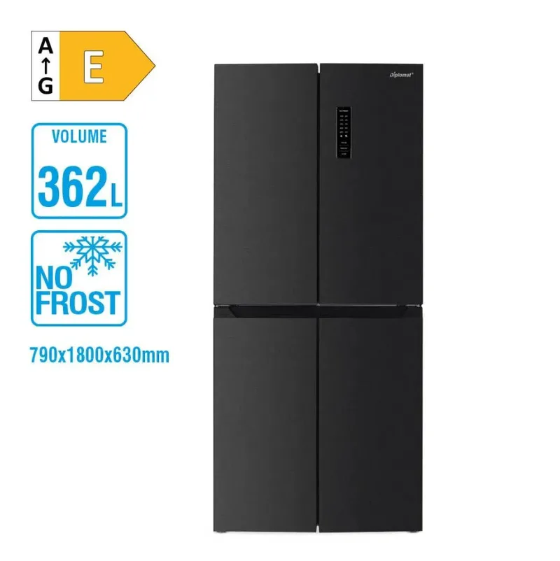 Diplomat NF370MDIE Ψυγείο Ντουλάπα 362lt , NoFrost , E , Υ180xΠ79xΒ63εκ. Dark Inox NF370MDIE