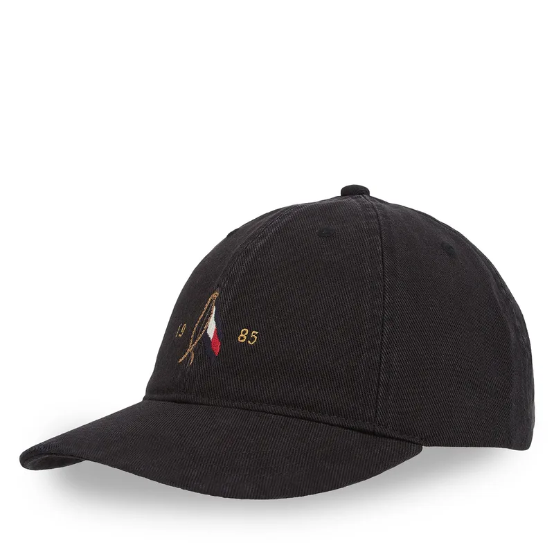 Καπέλο Jockey Tommy Hilfiger Seasonal Flag Wash 6 Panel Cap AM0AM13348 Μαύρο