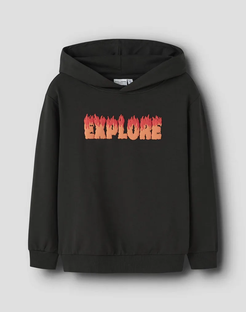 NAME IT NKMVUGO LS NREG SWEAT WH BRU 13234313-BlackExplore Black