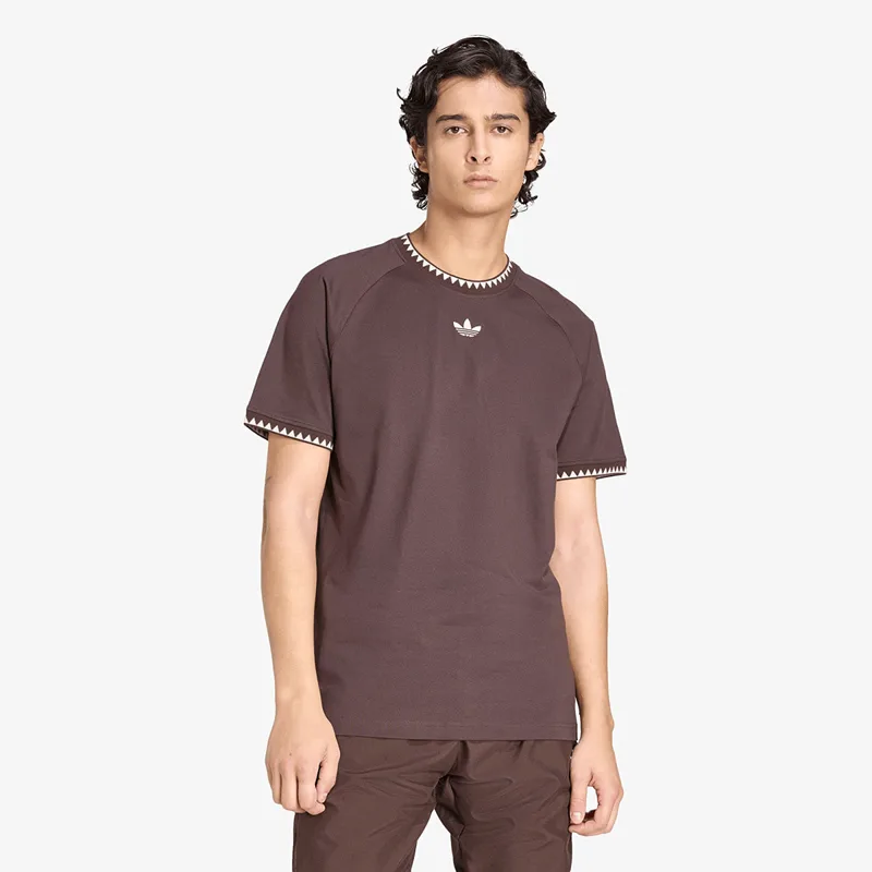 T-shirt adidas Chest Stripes Engineered Collar T-Shirt Aurora Coffee M
