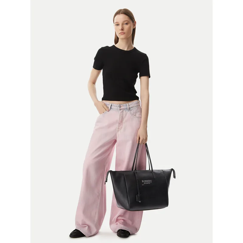 Τσάντα Tommy Jeans Tjw Bold Tote AW0AW18786 Μαύρο