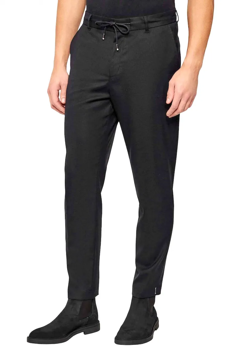 BOSS ΠΑΝΤΕΛΟΝΙ CHINO ΛΑΣΤΙΧΟ ΜΕΣΗ ΚΟΡΔΟΝΙ TAPERED FIT C-PERIN-RDS-WG-261 ΜΑΥΡΟ