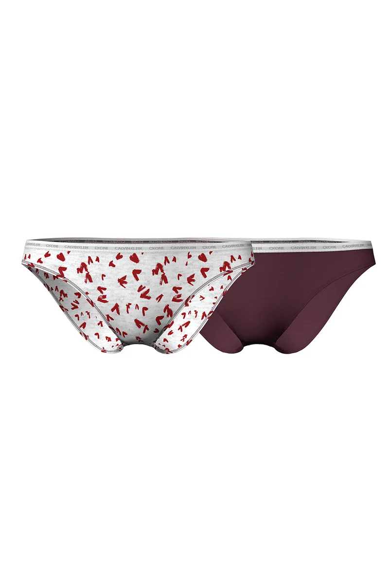 Calvin Klein γυναικεία εσώρουχα bikini κανονικής κάλυψης CK One (Συσκ. 2 τμχ.)-QD3789E-728