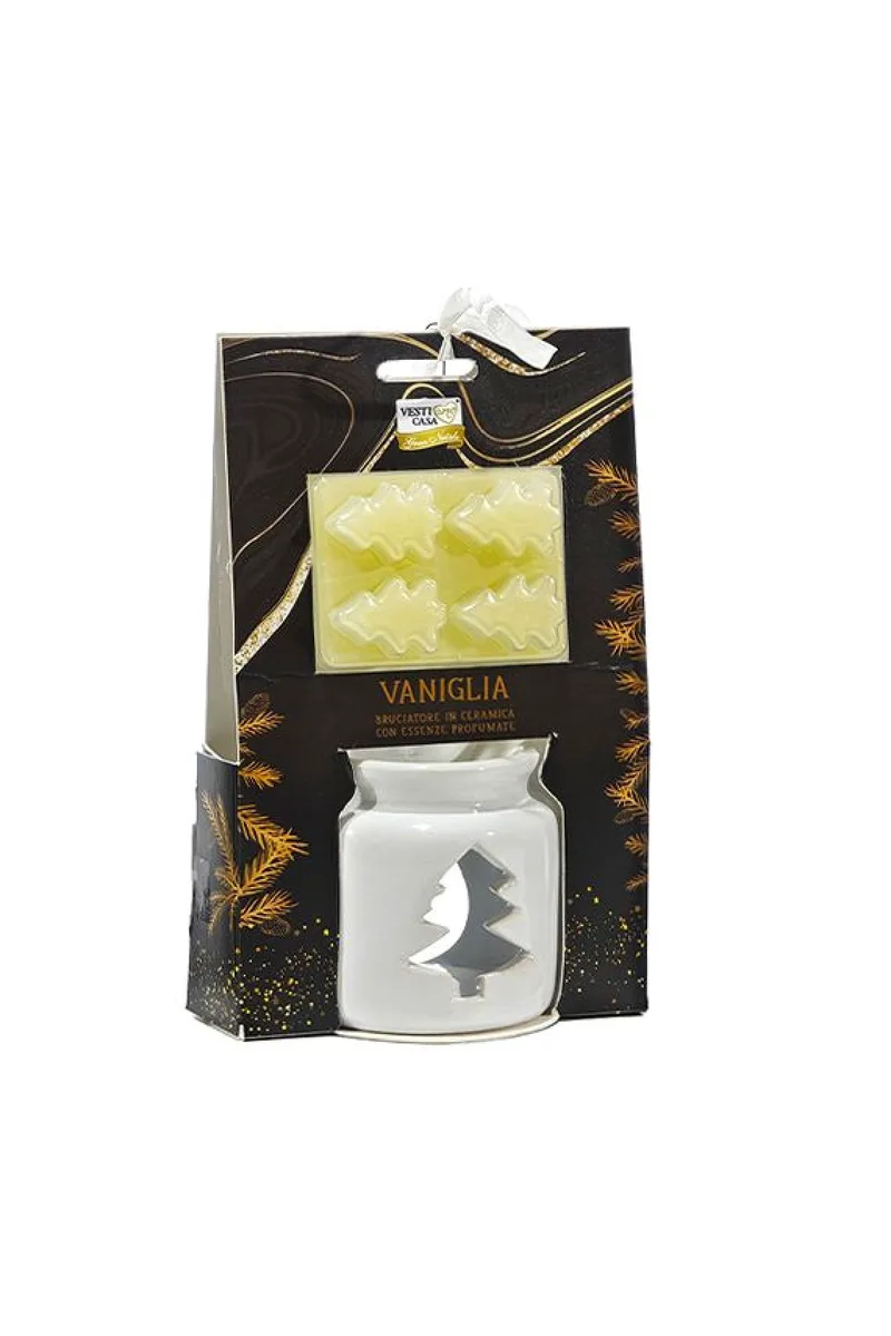 Αρωματιστης Κεραμικος Και Wax Melt Δεντρο Με Αρωμα Βανιλιας Σετ Των 5 Λευκό GTR