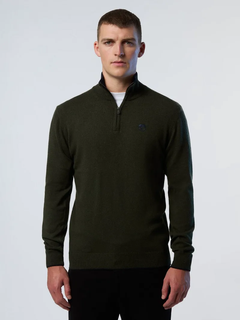 North Sails Ανδρικό Πουλόβερ Half-Zip Regular Fit σε Λαδί