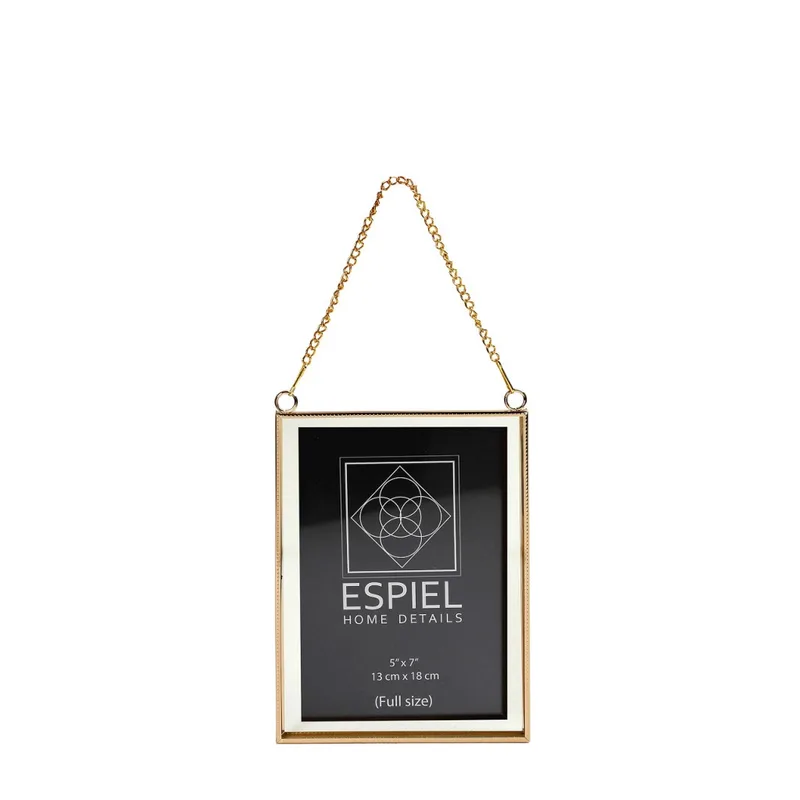 Κορνίζα Κρεμαστή Μεταλλική Χρυσή ESPIEL 13x18εκ. FAM714 (Υλικό: Μεταλλικό, Χρώμα: Χρυσό ) - ESPIEL - FAM714