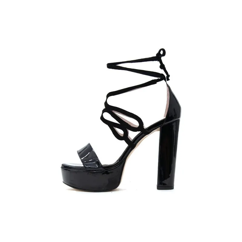 Σανδάλια με τακούνι Bacali Collection PATENT LEATHER HIGH HEEL SANDALS WOMEN