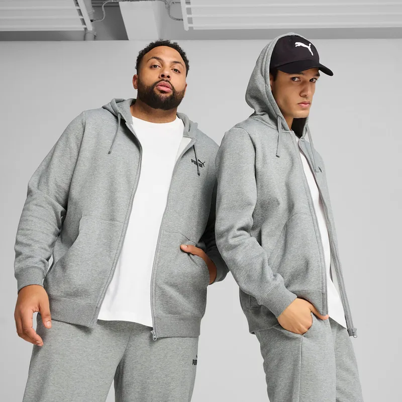 PUMA ESSENTIALS NO. 1 LOGO FULL-ZIP HOODIE ΓΚΡΙ