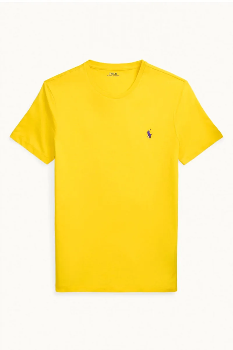RALPH LAUREN T-SHIRT CUSTOM SLIM FIT LOGO ΚΙΤΡΙΝΟ