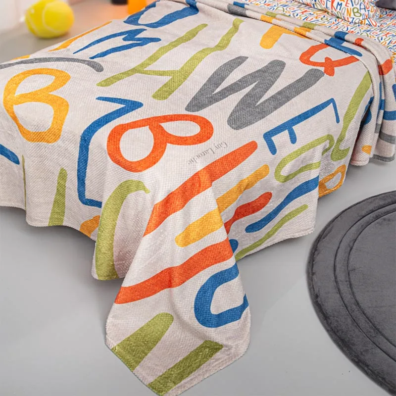 Κουβέρτα Fleece Μονή (160x220) 2 Όψεων Guy Laroche Letters Multi