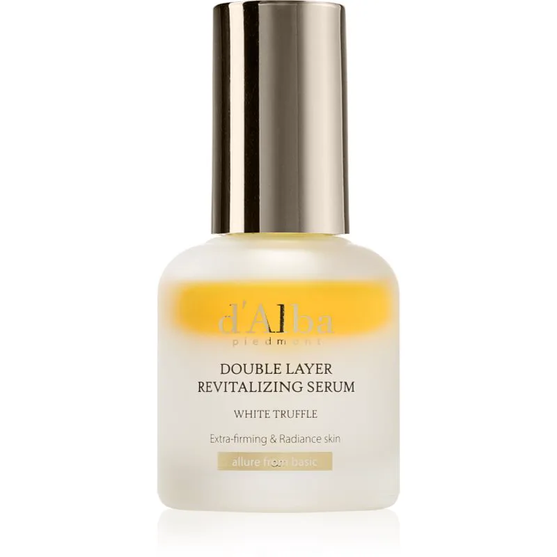 d'Alba White Truffle Double Layer Revitalizing Serum αναζωογονητικός ορός προσώπου για λαμπρότητα και ενυδάτωση 30 ml