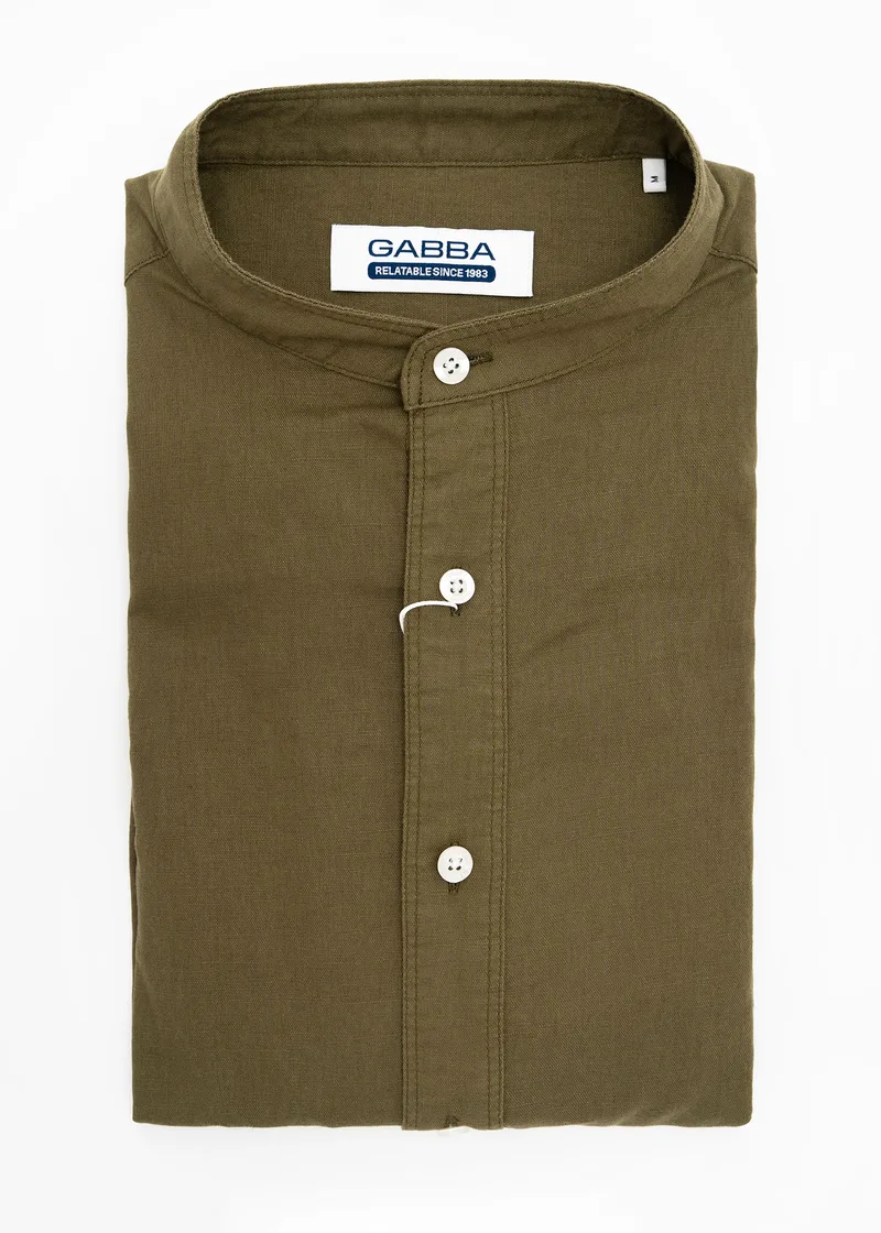 GABBA Λινό Πουκάμισο της σειράς Ratter - 10283 7001 Deep Lichen Green