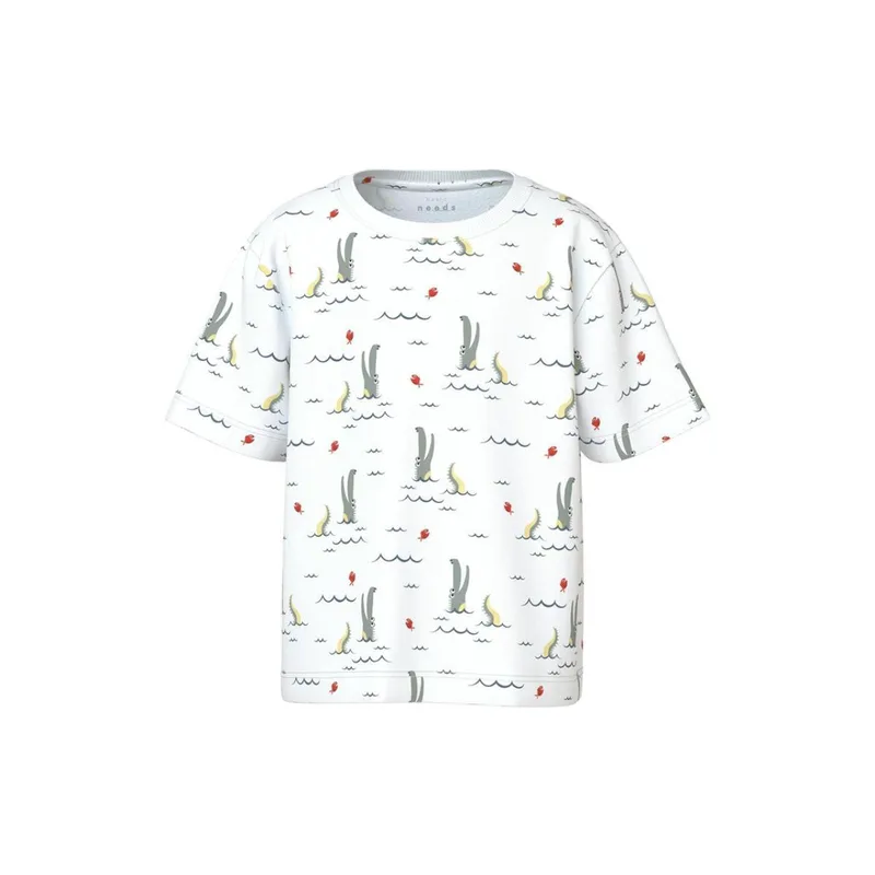 Μπλούζα μακό αγόρι name it-13241581-Bright White-organic cotton