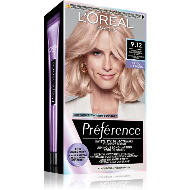 L’Oréal Paris Préférence βαφή μαλλιών απόχρωση 9.12 Siberia 1 τμχ