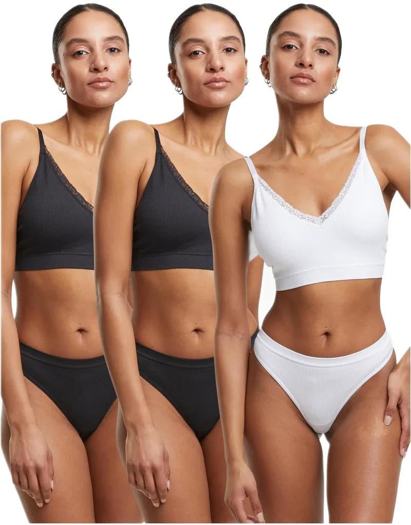 Γυναικεία Εσώρουχα Tanga (3 Τεμάχια) TB7671B Urban Classics black+black+white