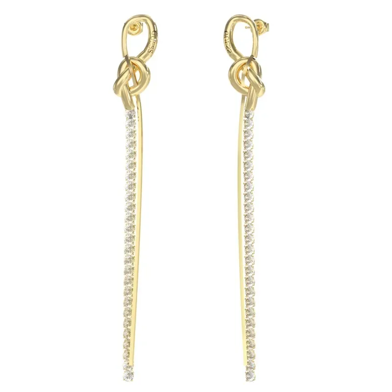 Κρεμαστά σκουλαρίκια Guess Hold Me Tight Χρυσό Stainless Steel JUBE05491JWYGT/U JUBE05491JWYGT/U Ατσάλι