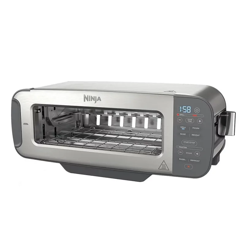 Τοστιέρα Ninja 3 σε 1 ST202EU, 2400W, 7 προγράμματα, έλεγχος θερμοκρασίας, ψησταριά, απόψυξη, αναθέρμανση, οριζόντια λειτουργία, ασημί