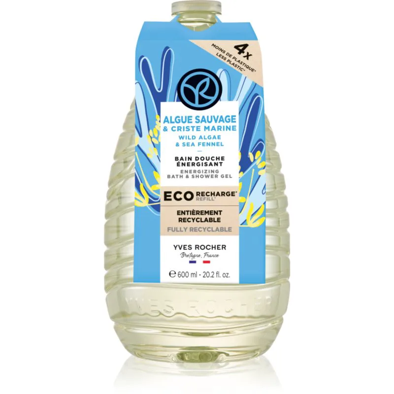 Yves Rocher Bain de Nature τζελ για ντους ανταλλακτικό Wild Algae & Sea Fennel 600 ml