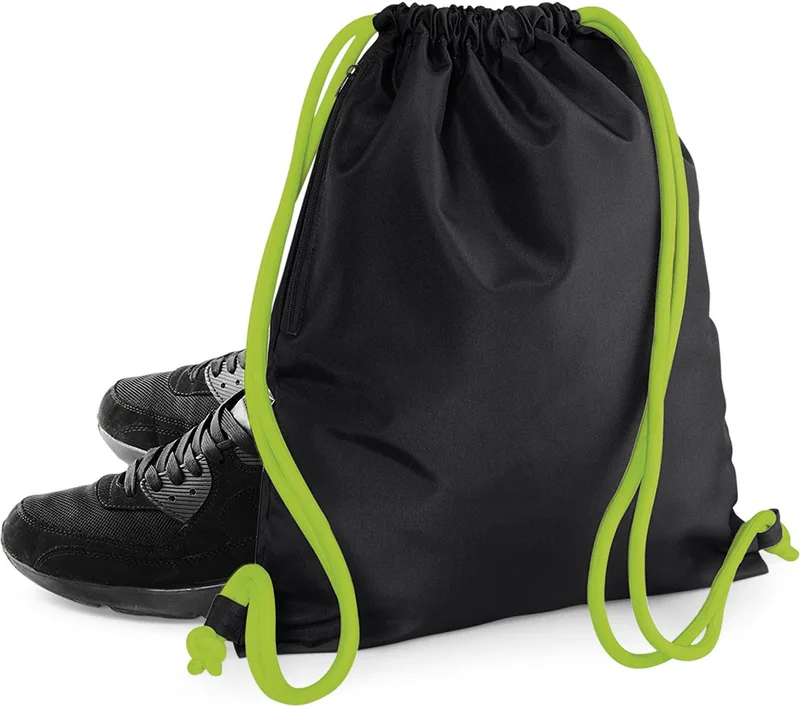 Σακίδιο Πλάτης με Κορδόνι BG110 Bagbase Black/Lime Green