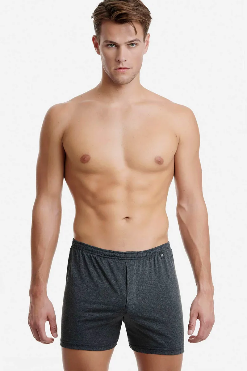 Walk ανδρικό μπόξερ μονόχρωμο Relaxed Fit - W1751 Ανθρακί