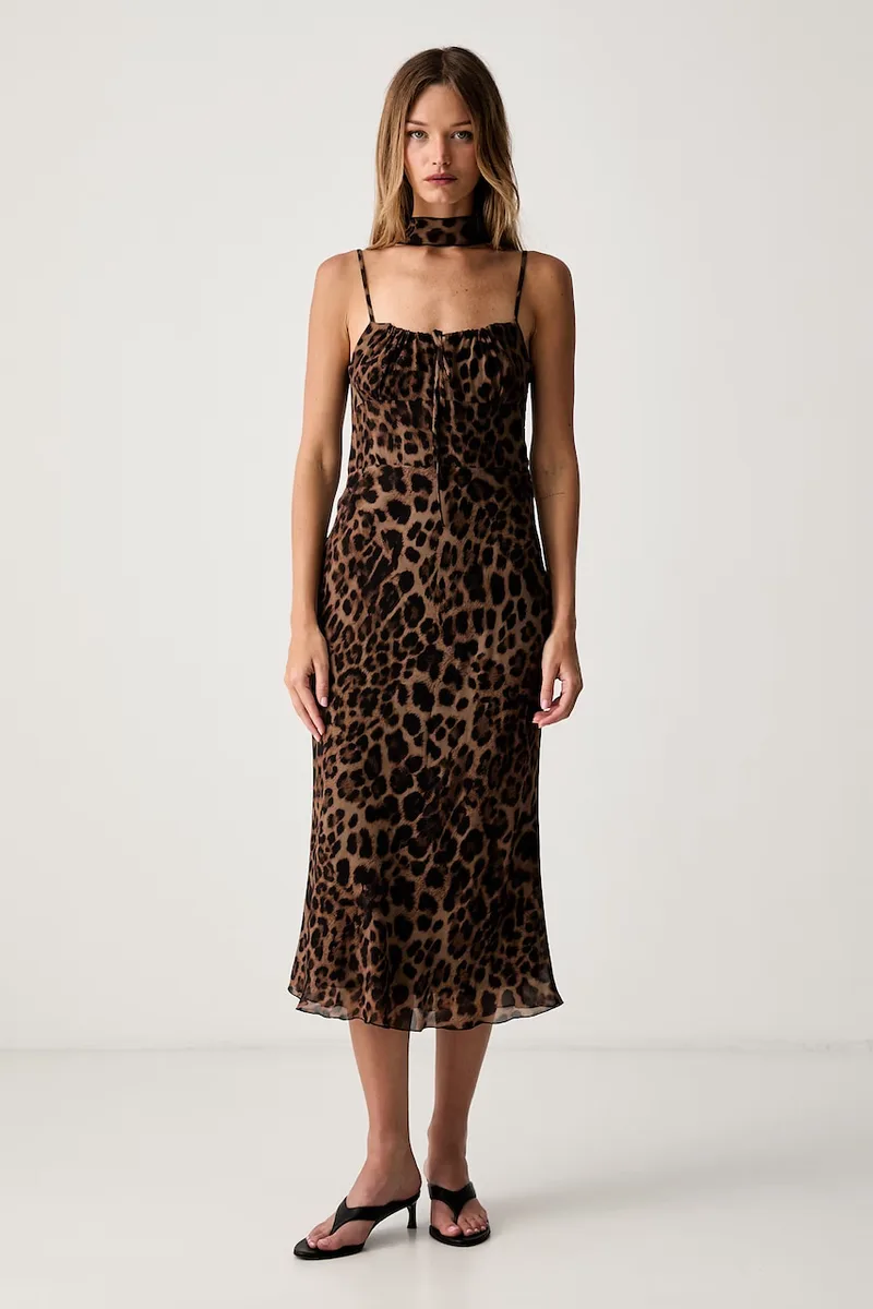 Le Privé καλοκαιρινό από βισκόζη JANELLE CHIFFON LEOPARD