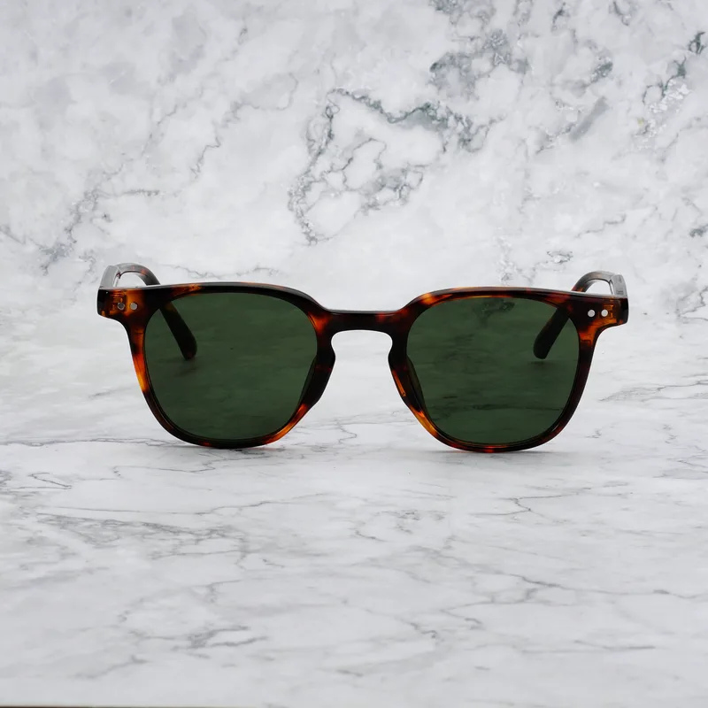 ROGER Tinted Sunglasses | Tortoise | Green Shades | Explicit Poets Sunglasses