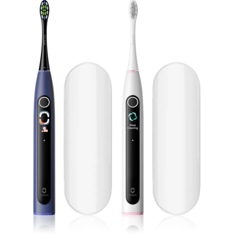 Oclean X Lite Set Duo pack ηχητική οδοντόβουρτσα διπλή συσκευασία με θήκη ταξιδιού Dark Blue+Grey