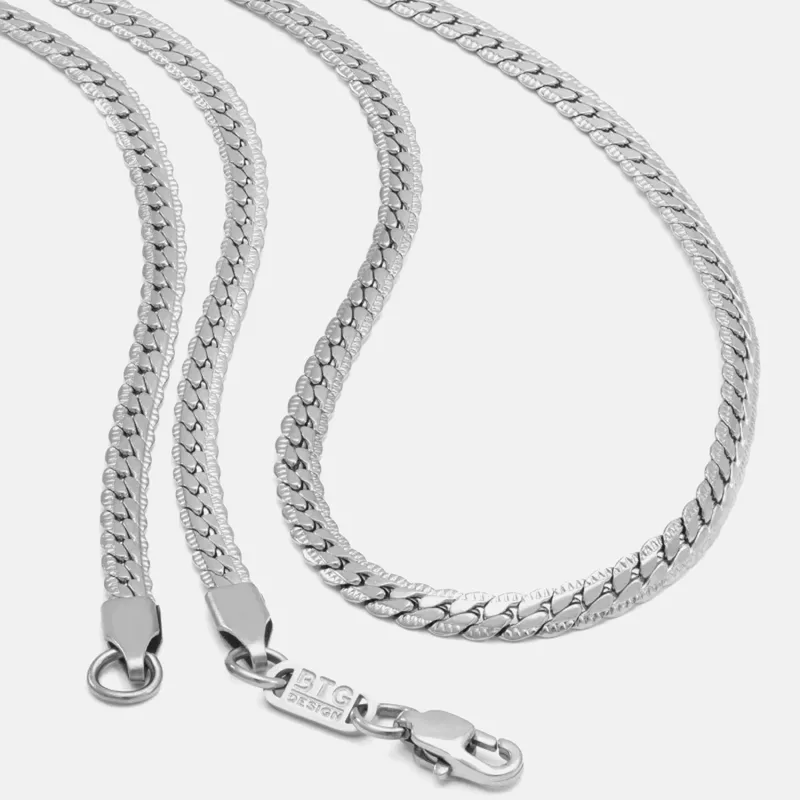 BTG Snake 4Mm Ασημί Αλυσίδα Λαιμού Από Ανοξείδωτο (9000175528_33592)