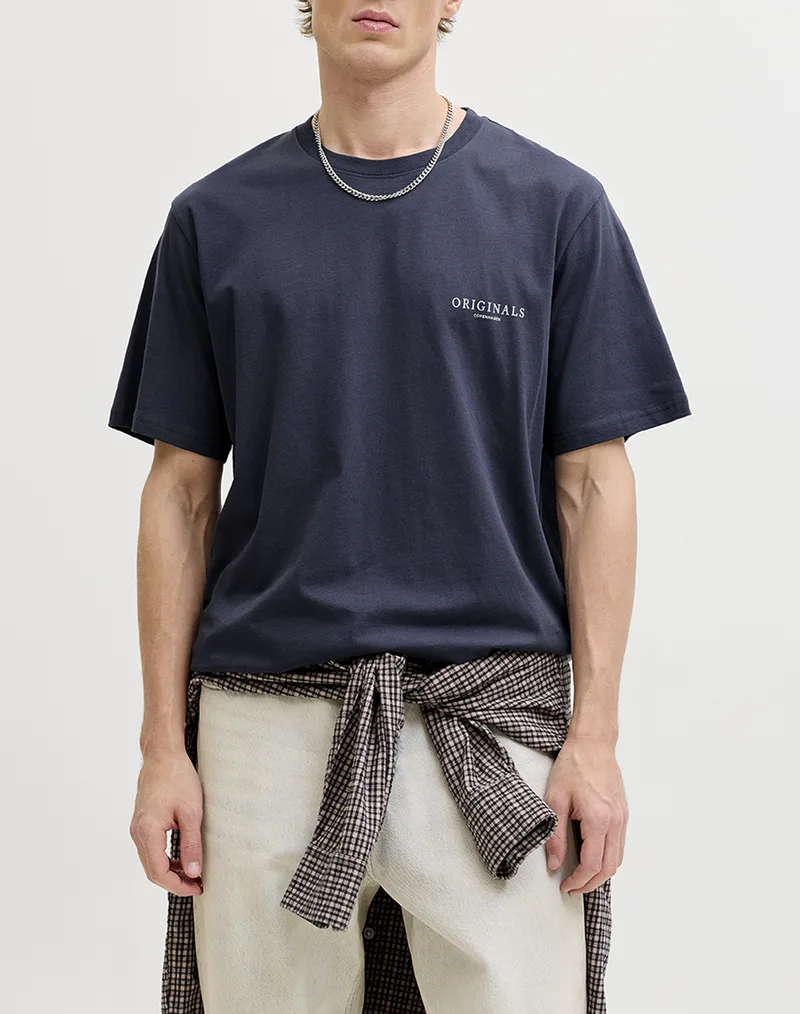 JACKL&JONES JORMONTAUK AOP BACK TEE SS CREW NECK SN 12292148-Odyssey Gray DarkGray
