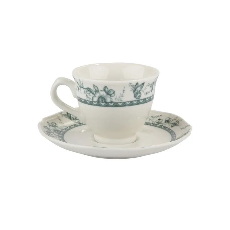 Φλιτζάνι Καφέ Σετ 6τμχ Πορσελάνης 100ml Tiffany Green Oriana Ferelli PR24324G09 (Υλικό: Πορσελάνη, Χρώμα: Πράσινο ) - Oriana Ferelli - PR24324G09