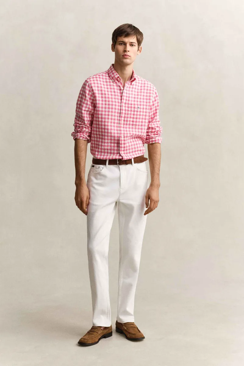 Gant ανδρικό τζιν παντελόνι πεντάτσεπο Regular Fit (34L) - 1000051 Λευκό