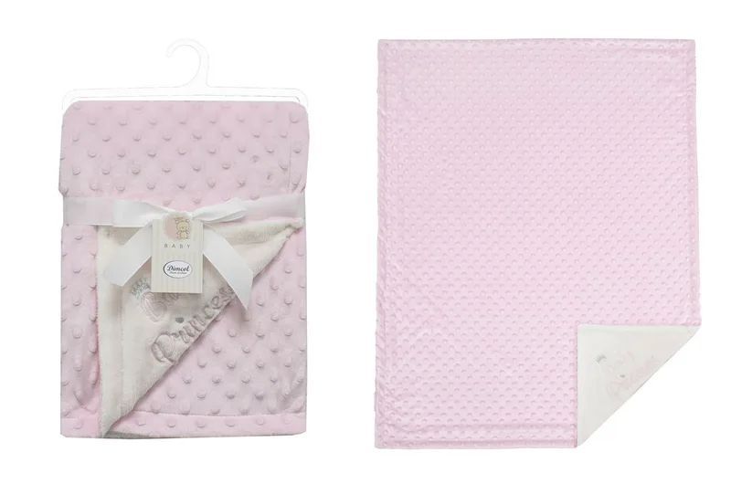 Κουβέρτα Minky Αγκαλιάς-Λίκνου 75x100εκ. Princess 34 Ροζ Dimcol (Ύφασμα: Polyester, Χρώμα: Ροζ, Μέγεθος: Λίκνου) - DimCol - 31482411006